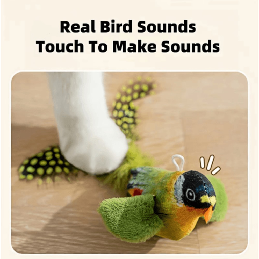 Interactive Bird Sound Cat Toy Plush Catnip Hunting Toy For Indoor Cats 5