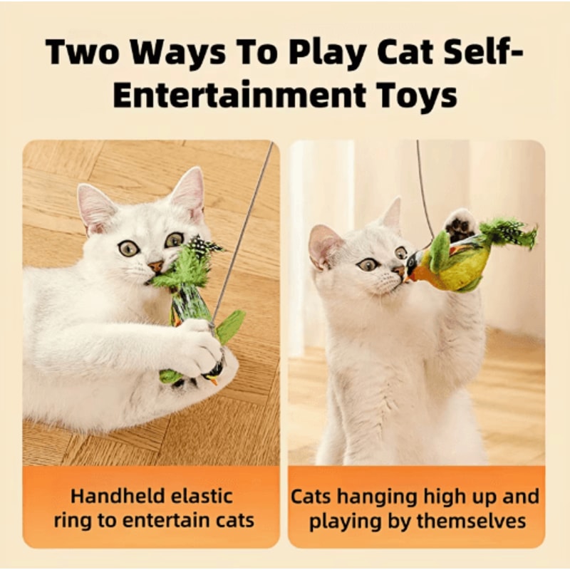 Interactive Bird Sound Cat Toy Plush Catnip Hunting Toy For Indoor Cats 6