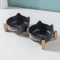 3PCS Ceramic Double Pet Bowl Set NonSlip Elevated Food Water Bowls For Cats Dogs 1