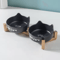 3PCS Ceramic Double Pet Bowl Set NonSlip Elevated Food Water Bowls For Cats Dogs 1