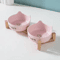 3PCS Ceramic Double Pet Bowl Set NonSlip Elevated Food Water Bowls For Cats Dogs 3