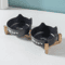 3PCS Ceramic Double Pet Bowl Set NonSlip Elevated Food Water Bowls For Cats Dogs 5