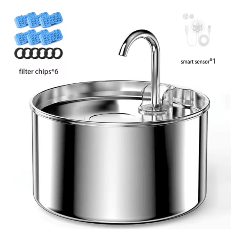ZYFeeder 22L Stainless Steel Cat Water Fountain Automatic Pet Drinking Water Dispenser 2