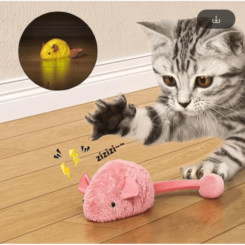 Interactive Plush Mouse Cat Toy Luminous Chew Hunting Toy For Indoor Cats 0