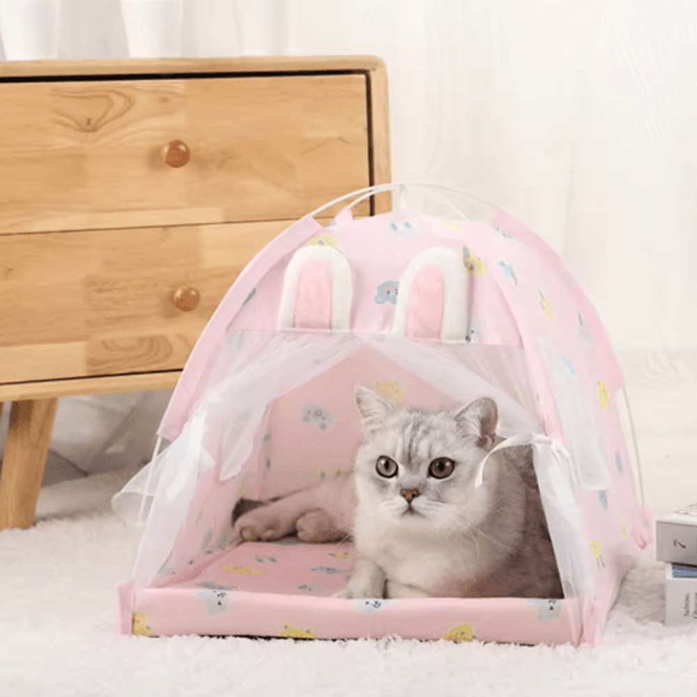 Warm Plush Pet Tent Bed Cozy Winter Cat House For Cats Small Pets 3