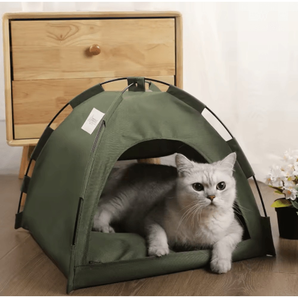 Warm Plush Pet Tent Bed Cozy Winter Cat House For Cats Small Pets 7