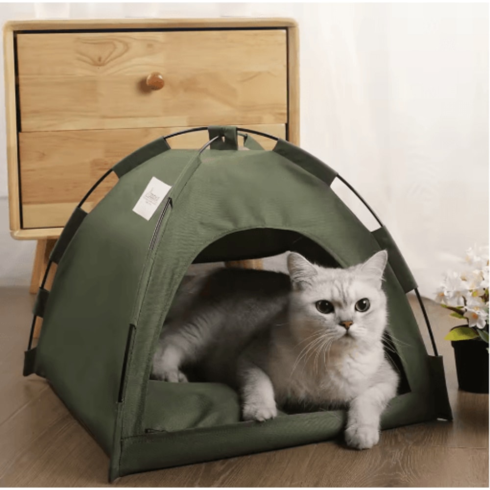 Warm Plush Pet Tent Bed Cozy Winter Cat House For Cats Small Pets 0