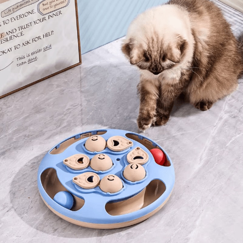 Smart Cat Puzzle Toy Interactive Slow Feeder Turntable For Indoor Cats 11