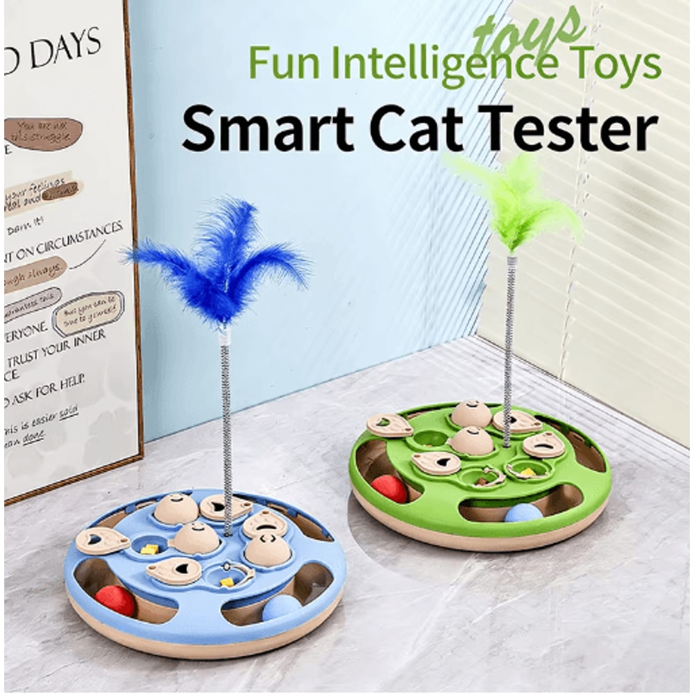 Smart Cat Puzzle Toy Interactive Slow Feeder Turntable For Indoor Cats 12