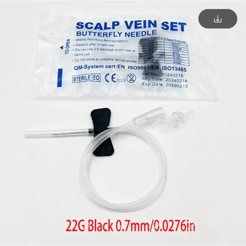 Disposable Pet Butterfly Infusion Needle Veterinary IV Infusion Needle For Pet Medical Care 16