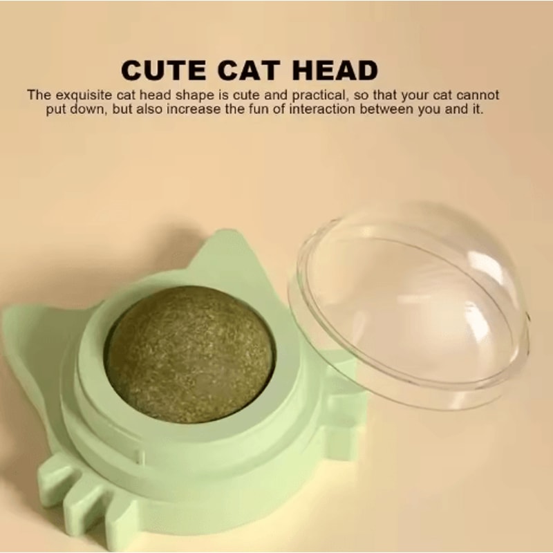 Rotatable Natural Catnip Wall Toy StickOn Catnip Ball Treat Scratcher Toy For Cats 5