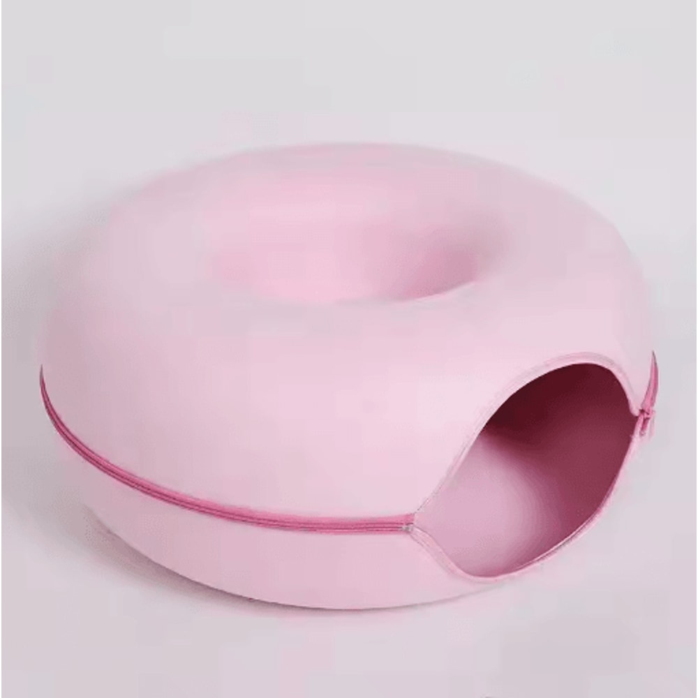 Donut Felt Cat Tunnel Bed Interactive Wool Cat Cave Play House For Indoor Cats 1