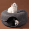 Donut Felt Cat Tunnel Bed Interactive Wool Cat Cave Play House For Indoor Cats 7