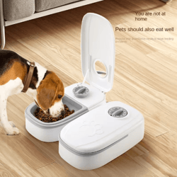 automatic pet feeder & water bowl with timer food storage dispenser