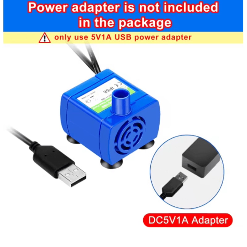 USB Cat Water Fountain Pump Replacement With LED Light For Pet Drinking Fountain 3