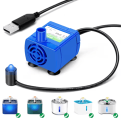 usb cat water fountain pump replacement with led light for pet drinking fountain