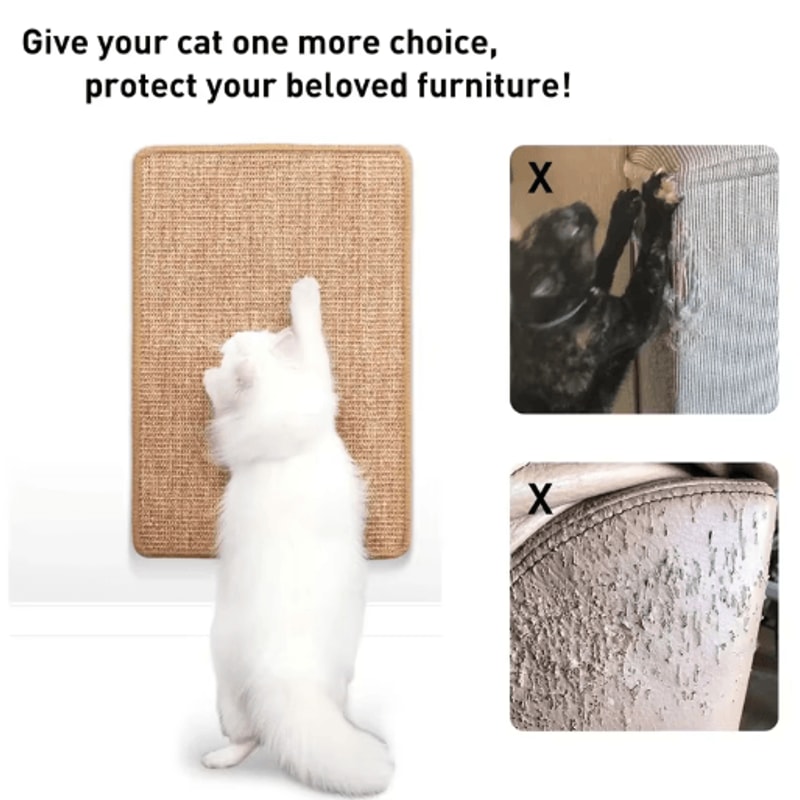 Natural Sisal Cat Scratcher Mat Floor Scratch Pad For Furniture Protection 2