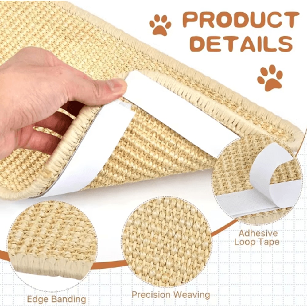 Natural Sisal Cat Scratcher Mat Floor Scratch Pad For Furniture Protection 4