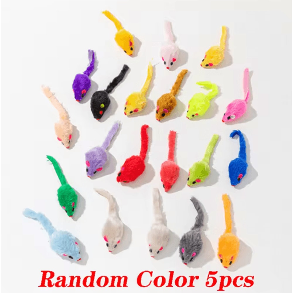 5PCS Plush Cat Mouse Toys Soft Interactive Mice For Kittens Cats 1
