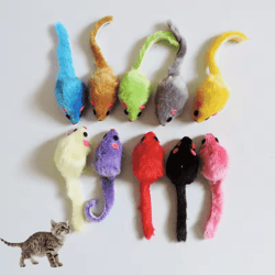 5pcs plush cat mouse toys soft interactive mice for kittens & cats