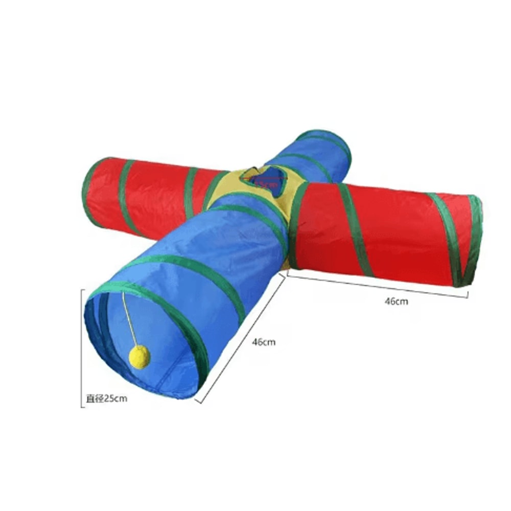 Rainbow Cat Tunnel Collapsible Interactive Play Tube For Cats Puppies 9