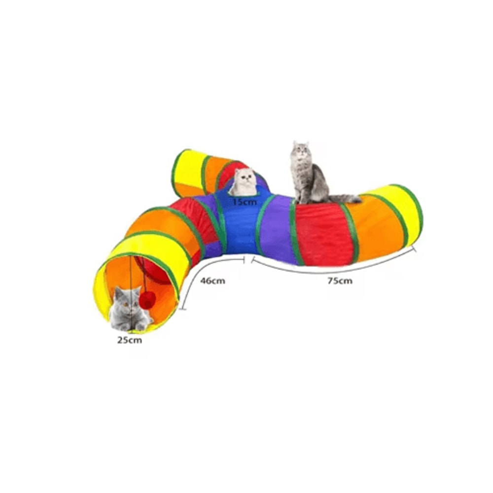 Rainbow Cat Tunnel Collapsible Interactive Play Tube For Cats Puppies 10