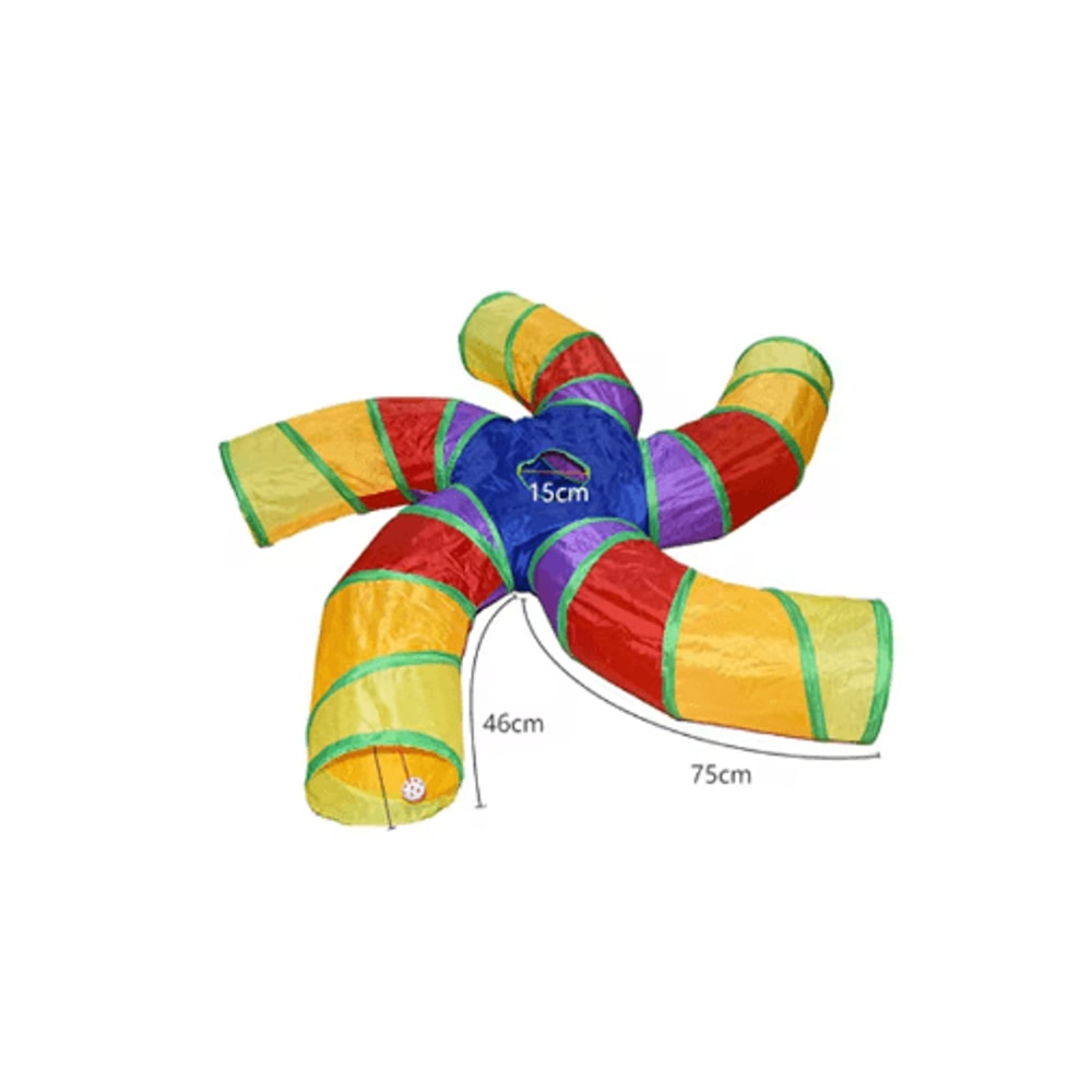Rainbow Cat Tunnel Collapsible Interactive Play Tube For Cats Puppies 11
