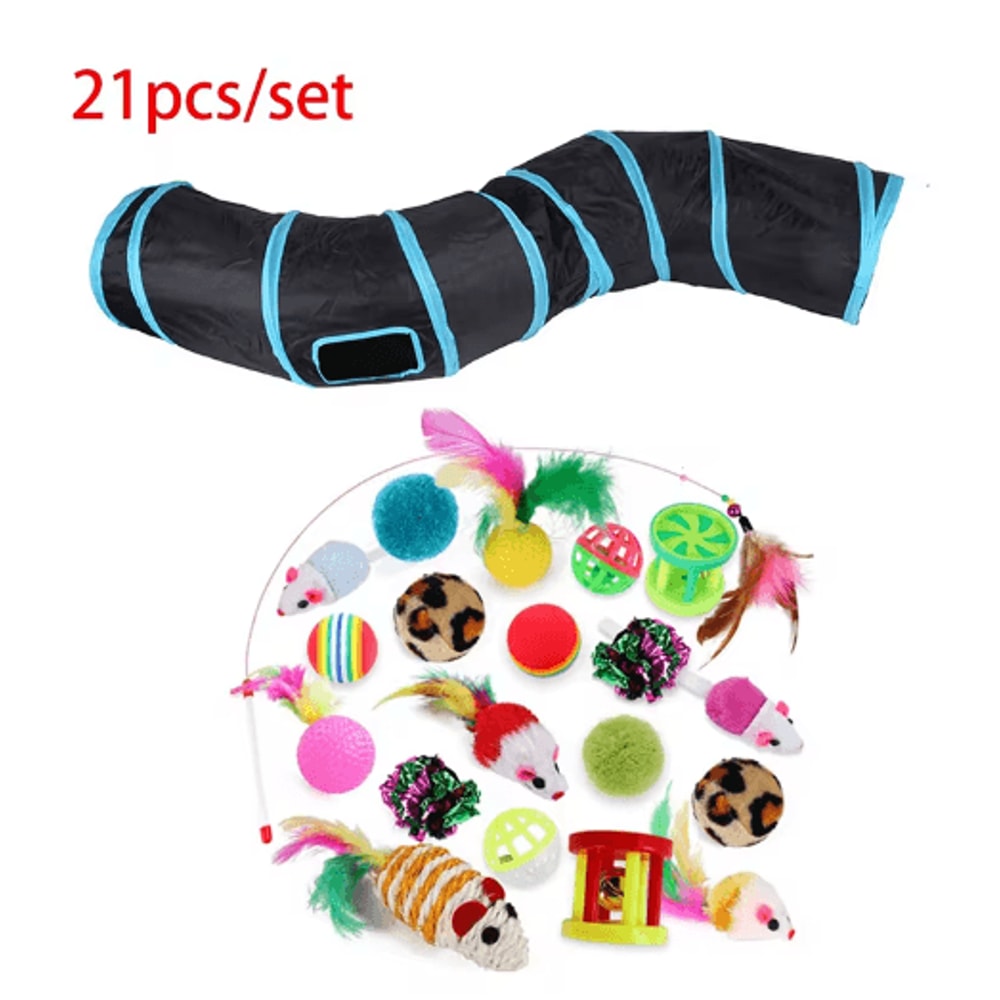 Rainbow Cat Tunnel Collapsible Interactive Play Tube For Cats Puppies 1