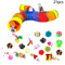 Rainbow Cat Tunnel Collapsible Interactive Play Tube For Cats Puppies 2