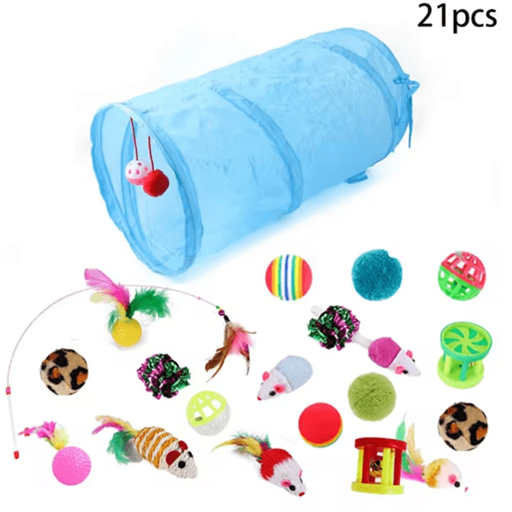 Rainbow Cat Tunnel Collapsible Interactive Play Tube For Cats Puppies 4