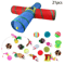 Rainbow Cat Tunnel Collapsible Interactive Play Tube For Cats Puppies 6