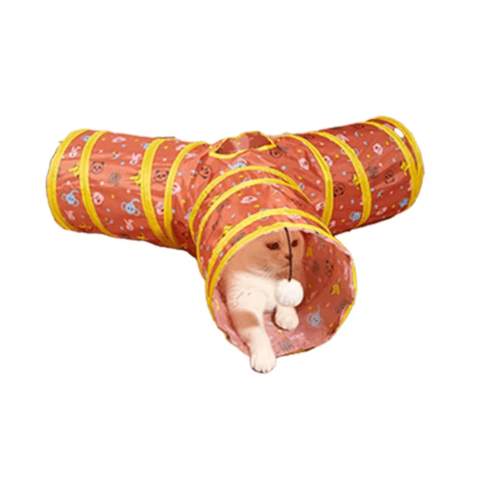 Rainbow Cat Tunnel Collapsible Interactive Play Tube For Cats Puppies 19