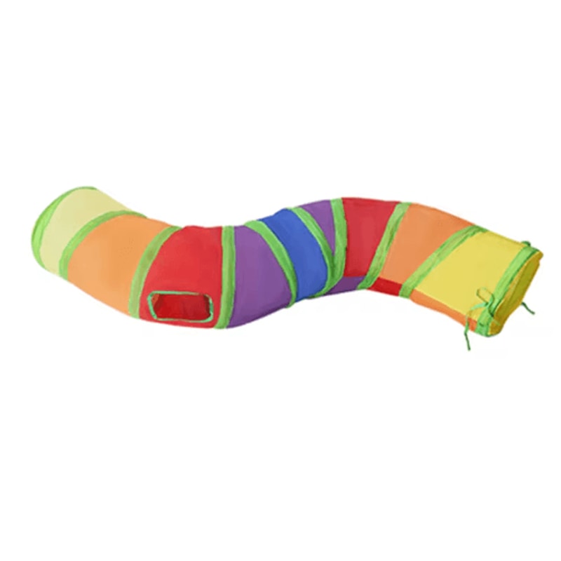 Rainbow Cat Tunnel Collapsible Interactive Play Tube For Cats Puppies 20