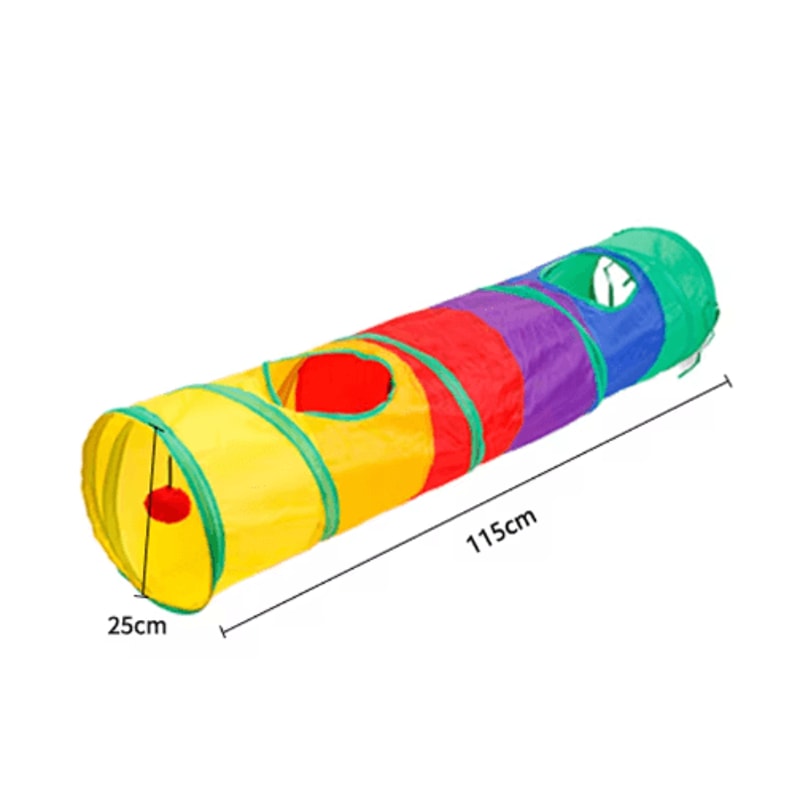 Rainbow Cat Tunnel Collapsible Interactive Play Tube For Cats Puppies 21