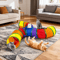 Rainbow Cat Tunnel Collapsible Interactive Play Tube For Cats Puppies 28