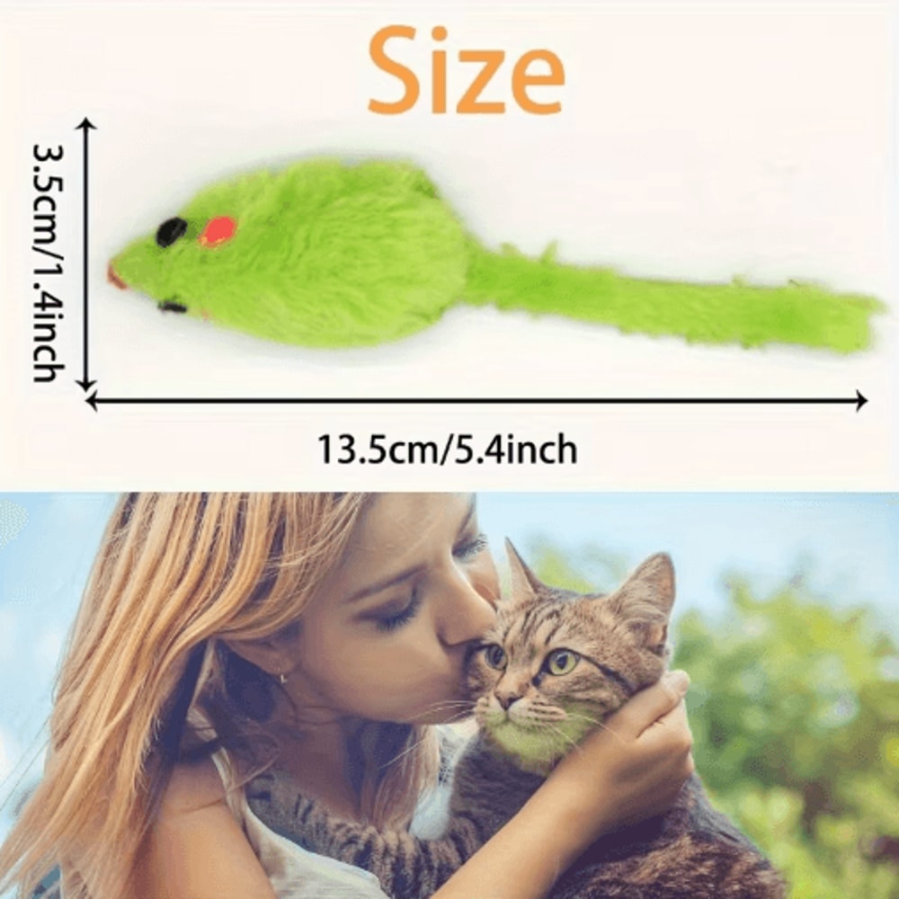 25PCS Plush Cat Mouse Toys Interactive Mini Mice For Cats Kittens 4