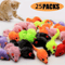 25PCS Plush Cat Mouse Toys Interactive Mini Mice For Cats Kittens 0