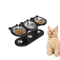 Elevated Cat Feeder With Solid Wood Frame Stainless Steel Bowls 1