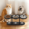 Elevated Cat Feeder With Solid Wood Frame Stainless Steel Bowls 0