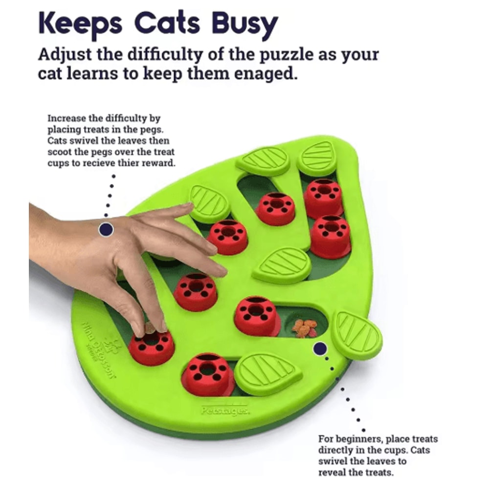 Interactive Cat Puzzle Toy With Adjustable Treat Feeding Challenge 1