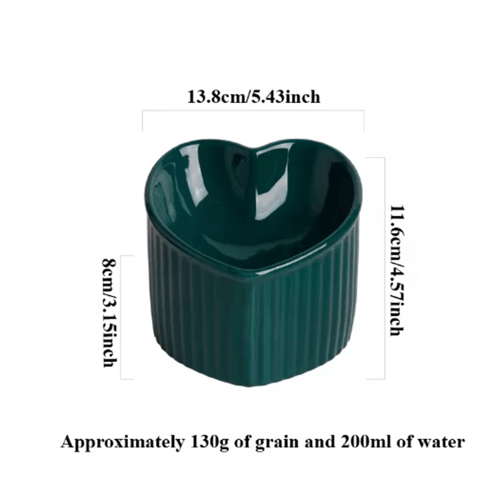 Slanted Ceramic Cat Bowl With Elevated Anti Tip Feeding Stand 1