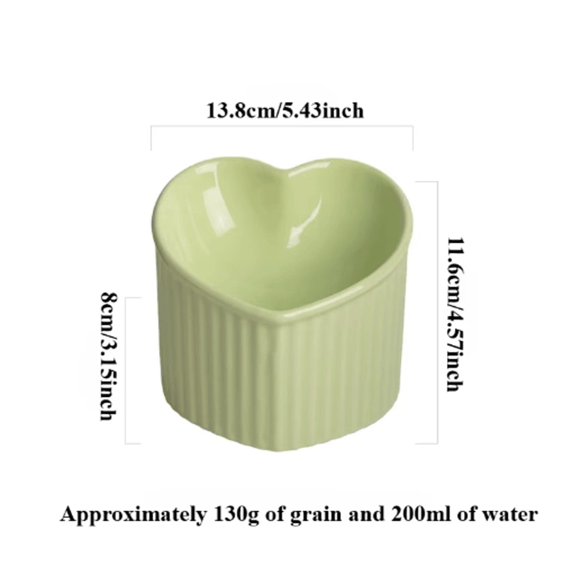Slanted Ceramic Cat Bowl With Elevated Anti Tip Feeding Stand 4