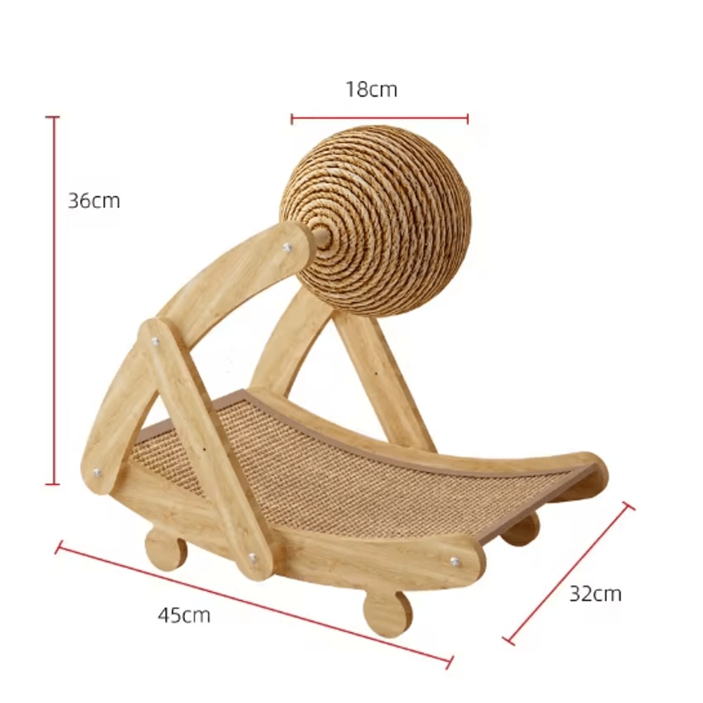 2in1 Wooden Cat Scratching Ball Sisal Scratch Board Toy 1
