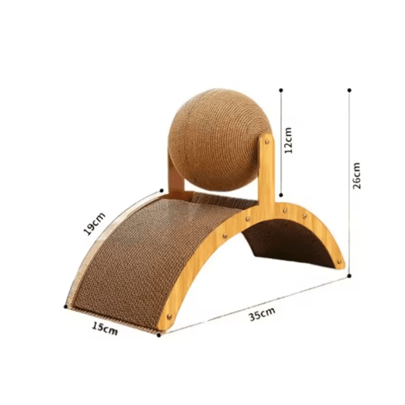 2in1 Wooden Cat Scratching Ball Sisal Scratch Board Toy 2