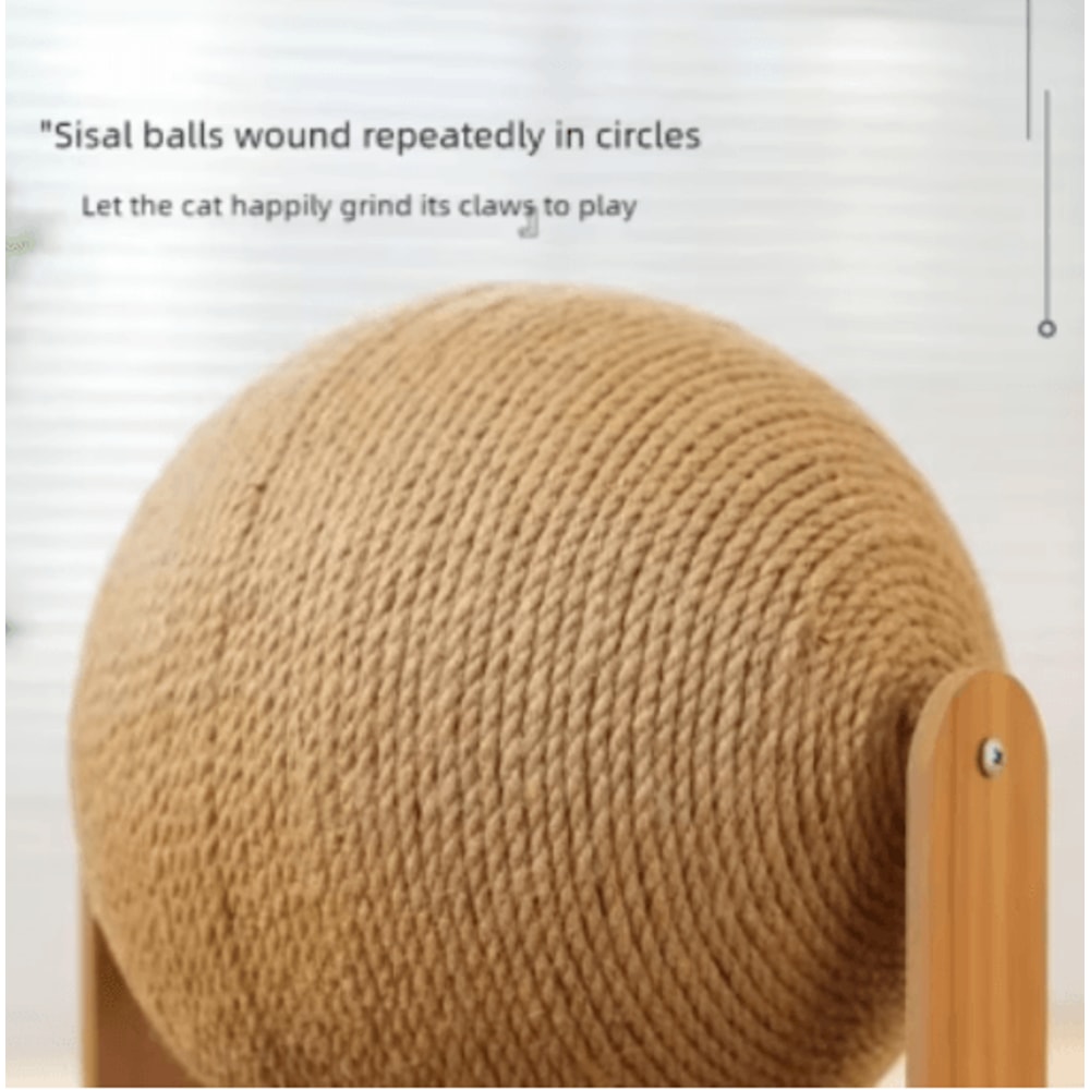 2in1 Wooden Cat Scratching Ball Sisal Scratch Board Toy 5