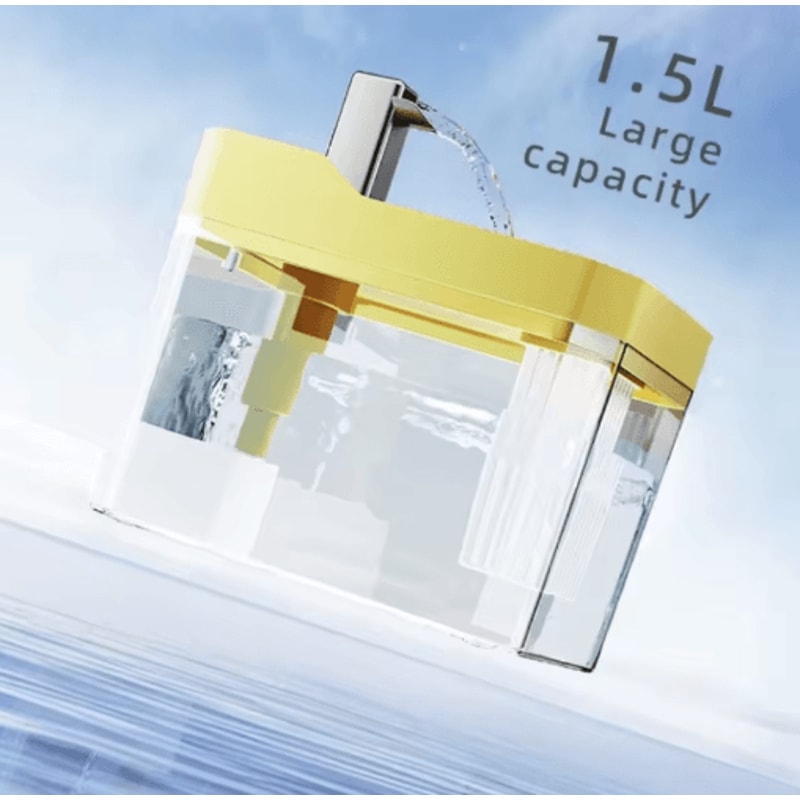 USB Cat Water Fountain With Auto Filter Transparent Water Dispenser 6