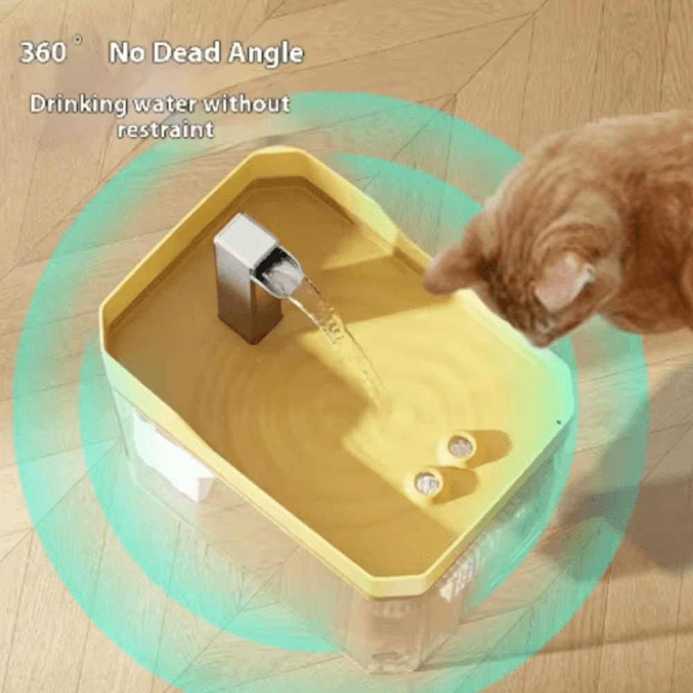 USB Cat Water Fountain With Auto Filter Transparent Water Dispenser 7