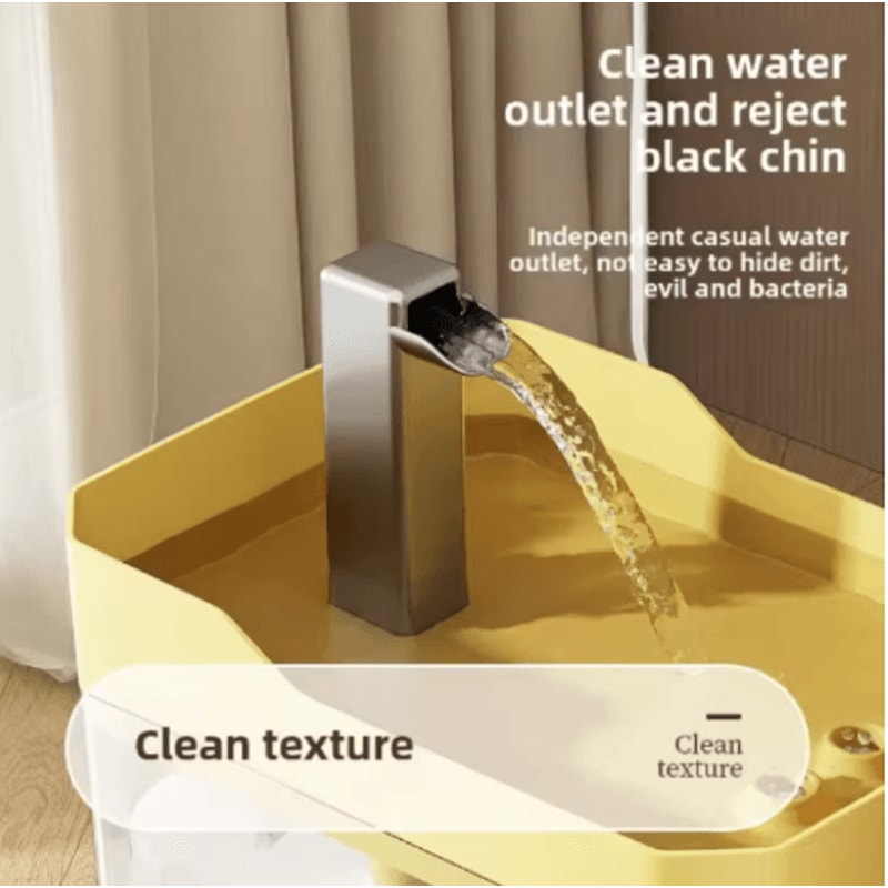 USB Cat Water Fountain With Auto Filter Transparent Water Dispenser 8