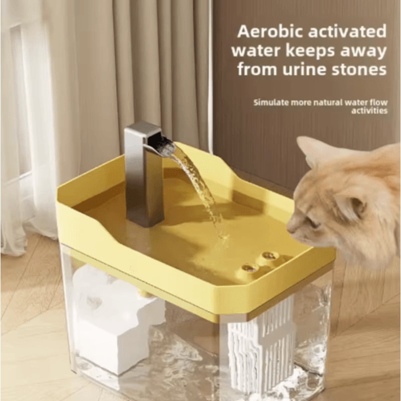 USB Cat Water Fountain With Auto Filter Transparent Water Dispenser 0