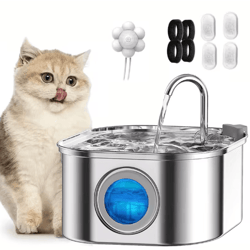 3.2l stainless steel cat water fountain automatic pet drinking dispenser